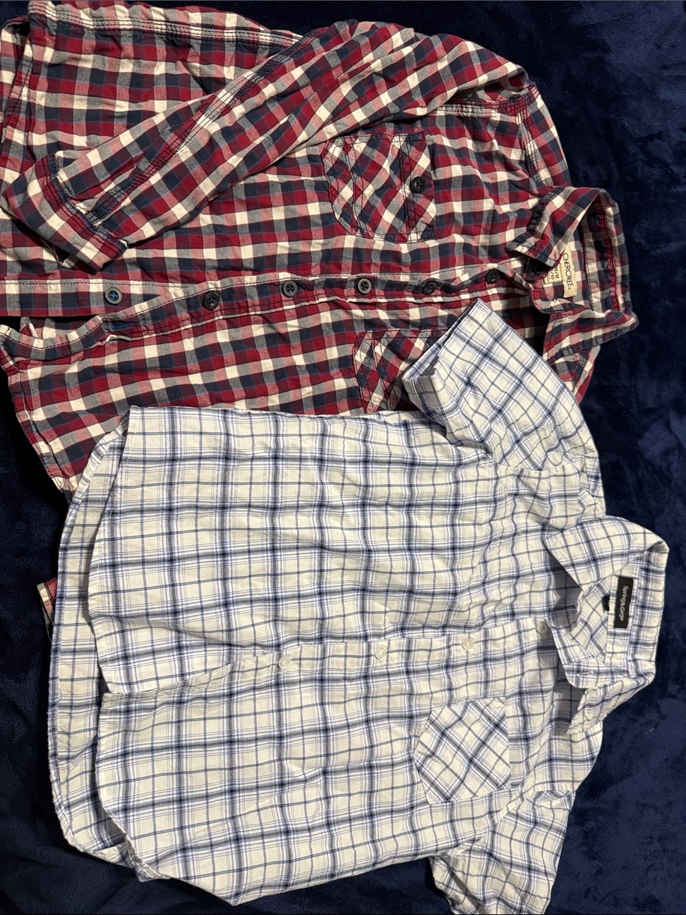 Cherokee and Spring & Gege Red and Blue Plaid Boy's Size 8 Shirts Lot of 2